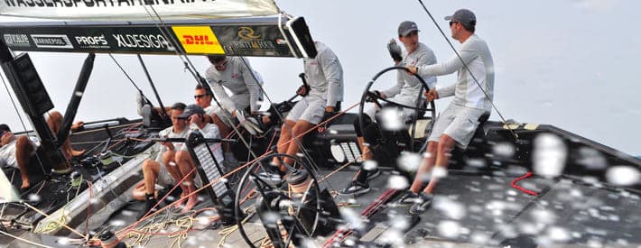 Sailboats on the Bay — rigging and deck work